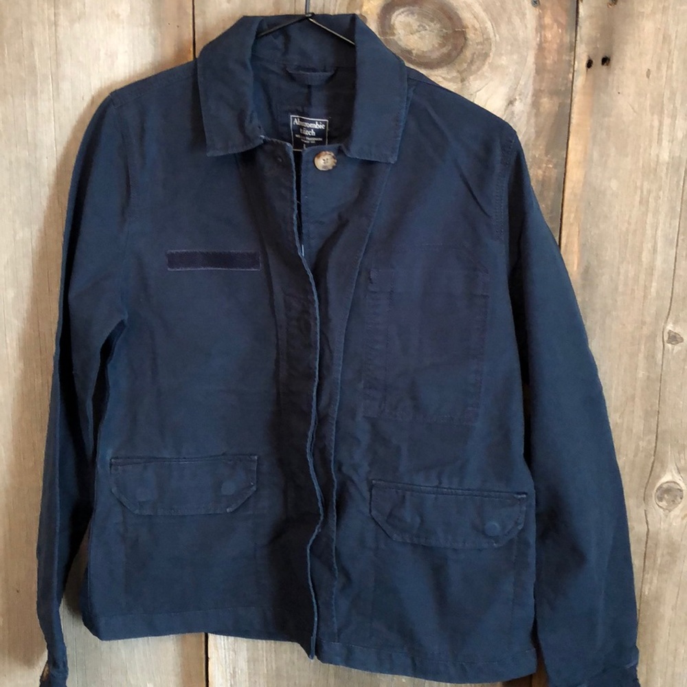 Abercrombie & Fitch Canvas Utility Coat in Blue Size  Small